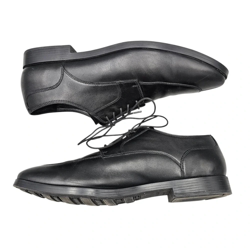 Cole Haan Men's Size 13 M US Grand OS Black Leather Apron Split Toe Oxford Shoes